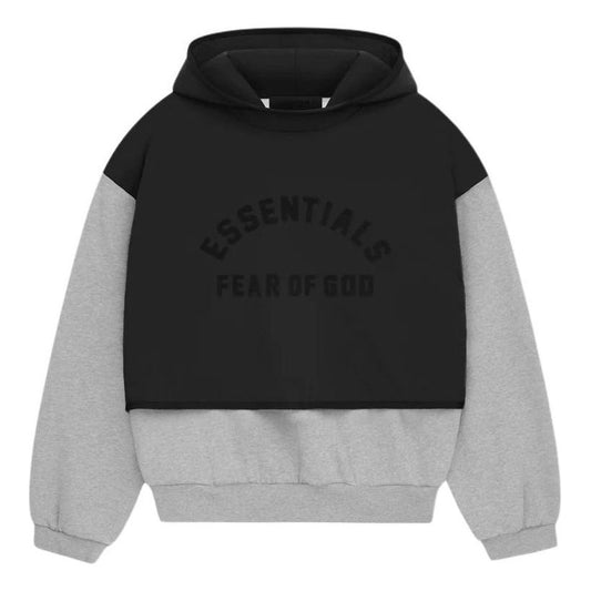 Fear of God Essentials Nylon Fleece Hoodie 'Light Heather Grey Jet Black' 202SP244326F