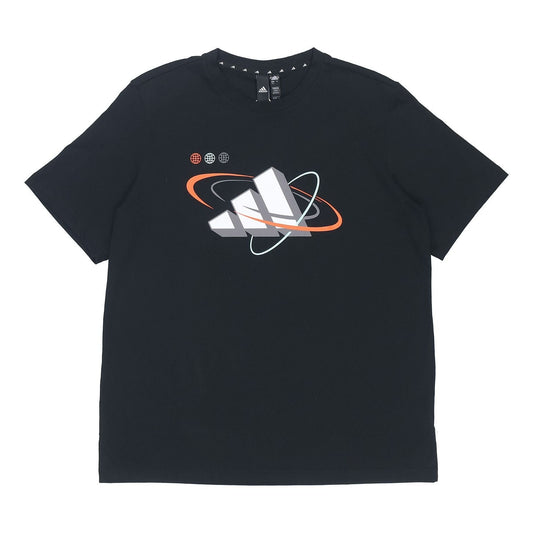 adidas Ub Gfx T Bos Logo Printing Sports Round Neck Short Sleeve Black GP0856