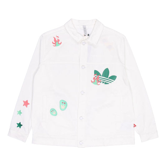 adidas originals SS22 Logo Cartoon Printing Sports Jacket Unisex White HP0116
