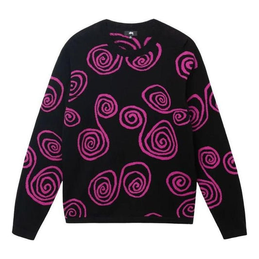 Stussy Spiral Knit Sweater 'Black Purple' 117150
