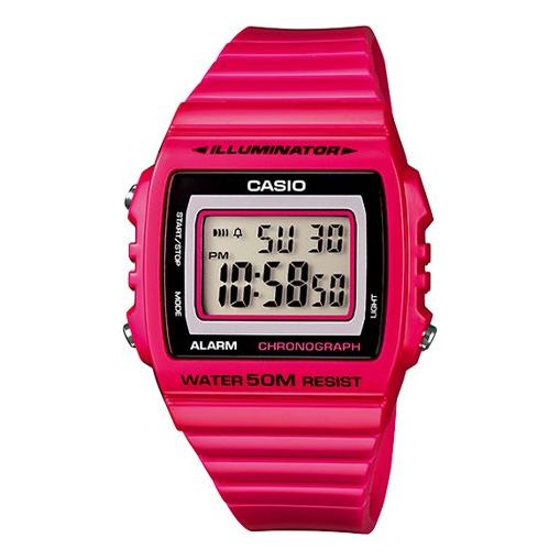 CASIO Waterproof Sports Quartz Unisex Mens Pink Digital W-215H-4A