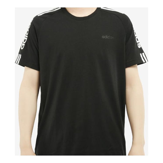 Men's adidas neo Round Neck Short Sleeve Black T-Shirt FP7475