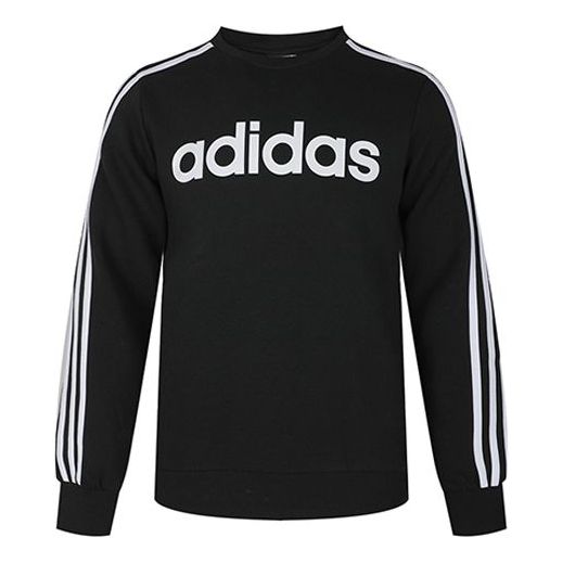 adidas E 3S Crew FL Round-neck Sweater Men Black/White DQ3084