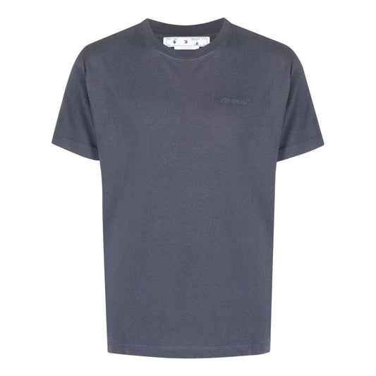 Off-White SS22 Diag Back Printing Round Neck Short Sleeve Ordinary Version Blue OMAA027S22JER0044646