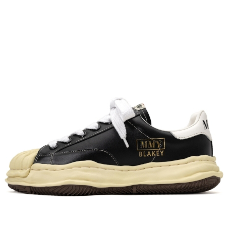 Maison MIHARA YASUHIRO BLAKEY VL OG Sole Leather Low-top Sneaker 'Black' A09FW731-BLK