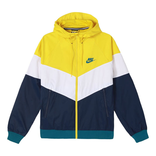 Nike Sportswear Windrunner Colorblock Casual hooded track Jacket Yellow DC4113-714