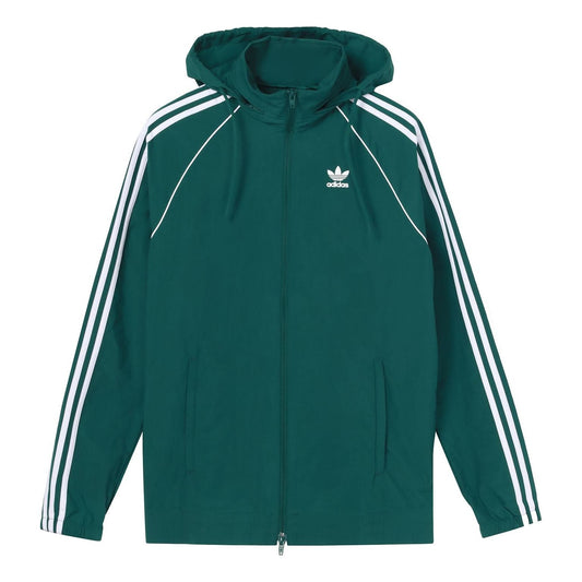Men's adidas originals Logo Colorblock Stripe Sports Jacket Green CW1311