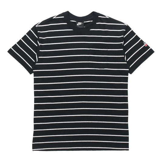 Nike Sportswear Sports Breathable Stripe Short Sleeve Black DM8880-010