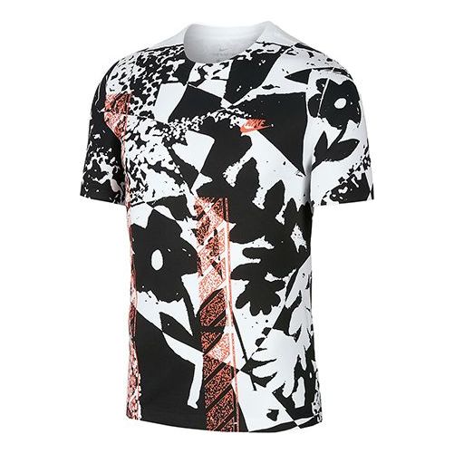 Nike Sportswear Splash Ink Printing Casual Sports Round Neck Short Sleeve Multicolor Multi-color BQ0119-100
