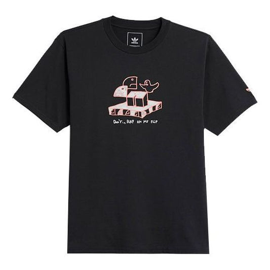 adidas originals Shmoofoil Pattern Printing Athleisure Casual Sports Short Sleeve Couple Style Black HC2193