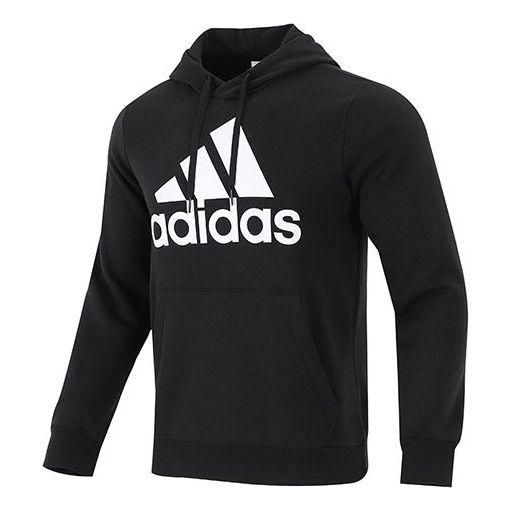 Men's adidas Bl Fl Hd Large Logo Kangaroo Pouch Black GK9220