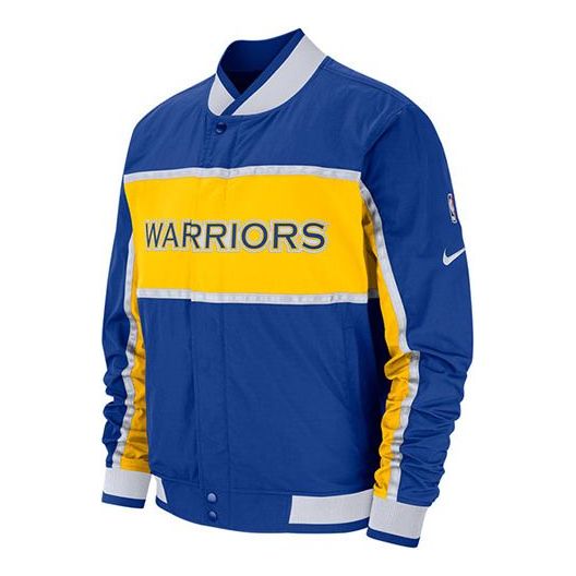 Nike NBA Golden State Warriors Basketball Sports Colorblock Jacket Blue AJ9152-495