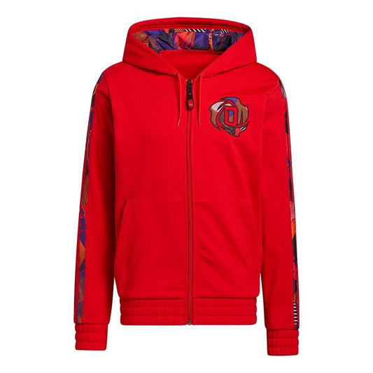 adidas Mic Rose Full-Zip Hooded Sweatshirt Red GQ1365