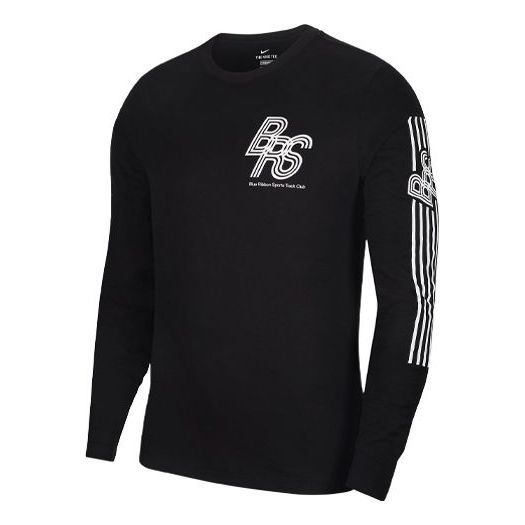 Nike Dri-Fit Printing Running Sports Long Sleeves Black DH4345-010