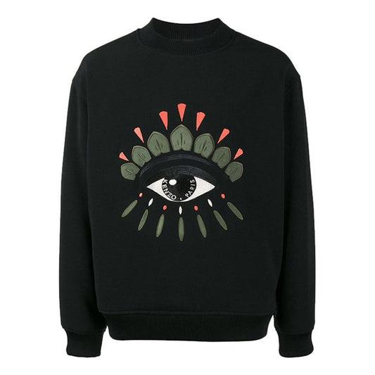 Men's KENZO Eye Pattern Round Neck Black F765SW6041RG-99