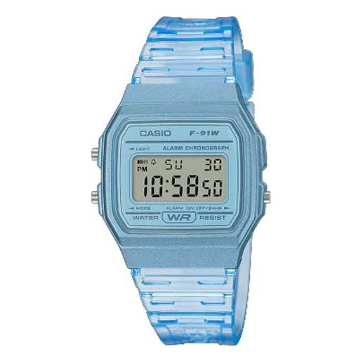 Casio Retro Fashion Macaron Digital Watch 'Blue Translucent' F-91WS-2JH