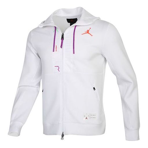 Air Jordan Fleece Full-length zipper Cardigan Jacket White CK6448-100