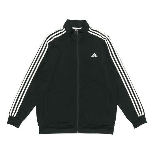 Men's adidas 3s Tt Tric Stripe Sports Stand Collar Jacket Autumn Black H46099
