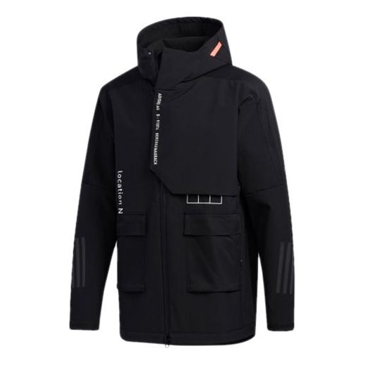 adidas M Tech Outr JKT Zipper Cardigan Casual Sports Hooded Jacket Black FU6569