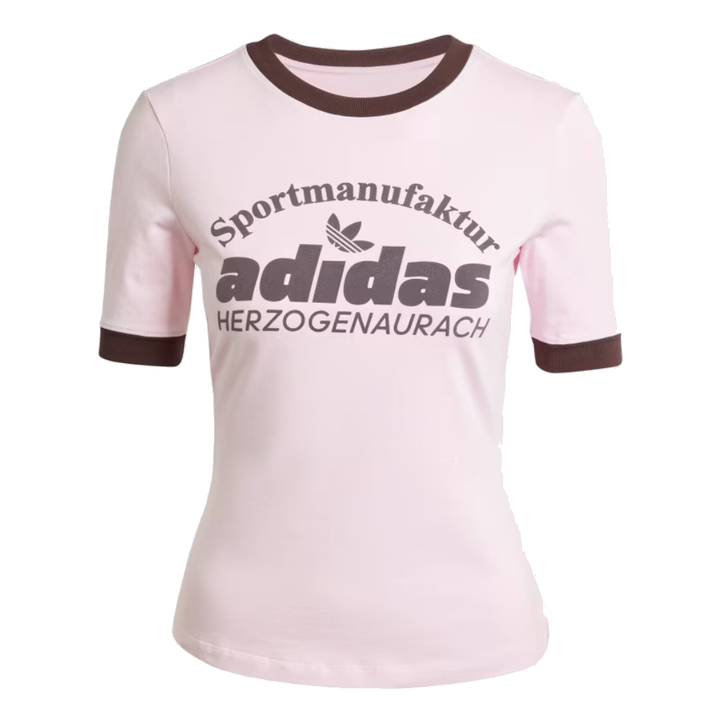 (WMNS) adidas originals Retro Graphic Tee Asia Sizing 'Pink' IR6087
