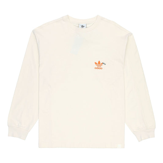 adidas originals Brand Logo Solid Color Round Neck Long Sleeves Beige HC0355