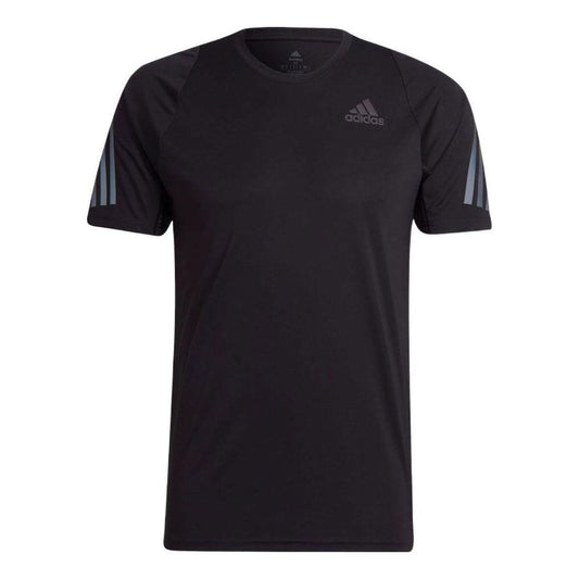 Men's adidas Round Neck Short Sleeve Pullover Solid Color Black T-Shirt HE2474