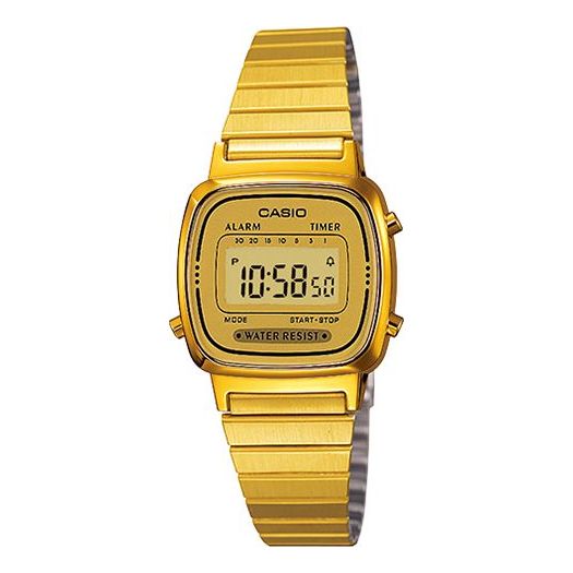 CASIO STANDARD Series Classic Small Cube Retro Waterproof Spring And Summer New Release Watch Gold Digital LA670WGA-9D