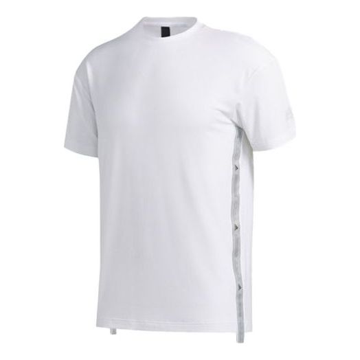 adidas M Gfx T Prime Solid Color Side Sports Stylish Round Neck Short Sleeve White FT2789
