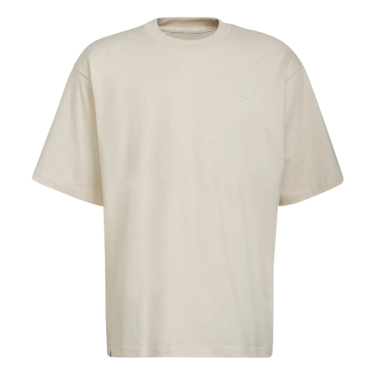 adidas originals SS22 Solid Color Embroidered Logo Sports Short Sleeve Beige HD2747