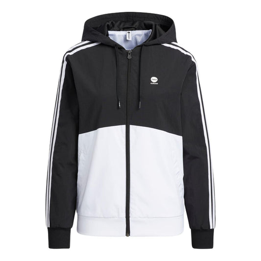 (WMNS) adidas Essentials Woven Jacket Asia Sizing 'Black White' HM2007