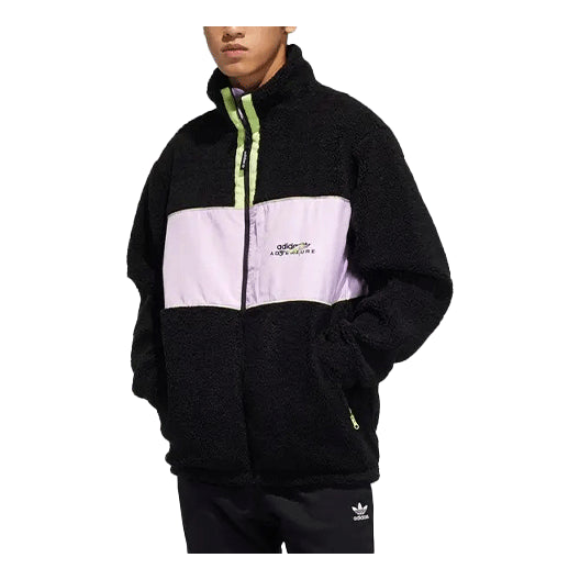 Men's adidas originals Casual Logo Colorblock Sports Jacket Black GP1869