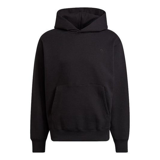 Men's adidas originals C Hoody Solid Color Fleece Lined Stay Warm Sports Black H11377