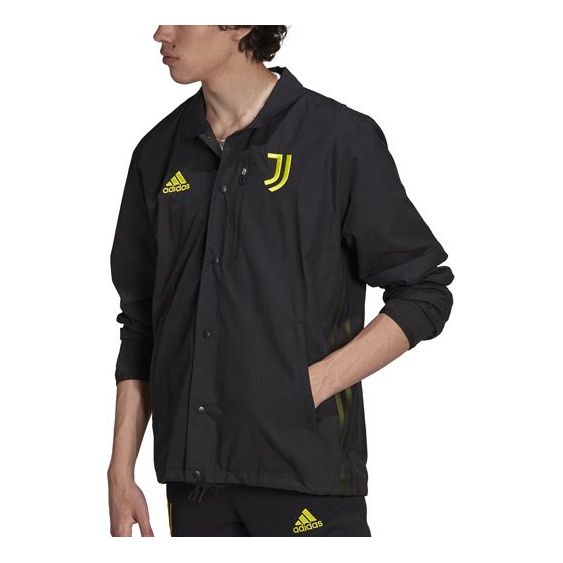 adidas Juventus Soccer/Football Training Sports lapel Jacket Black GR2909