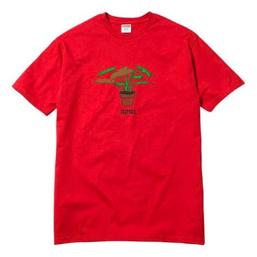 Supreme FW17 Plant Tee Pale Red Bonsai Printing Short Sleeve Unisex SUP-SS18-660