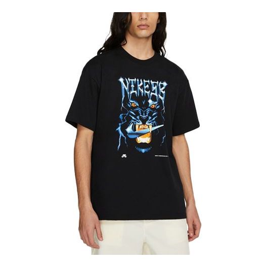Nike SB Skateboard Sports Printing Knit Short Sleeve Black DD1301-010