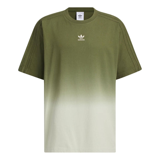 adidas Clover Gradient Loose Casual T-Shirt 'Green White' JG1523