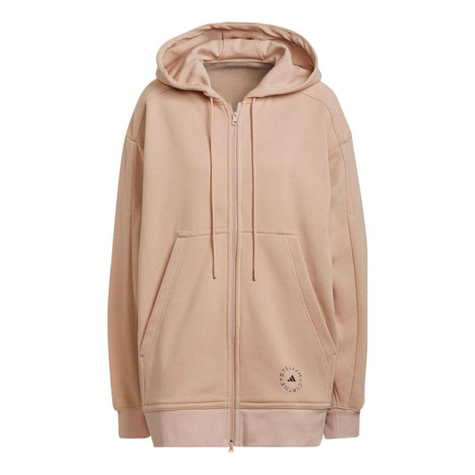 (WMNS) adidas By Stella McCartney Logo Print Zip-Up Hoodie Asia Sizing 'Beige' H59289
