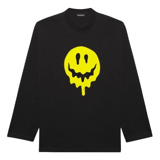 Balenciaga Unisex SS21 Printing Round-neck Swea Black 651796TKVA11012