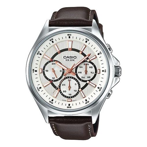 CASIO Waterproof Unisex Mens White Analog MTP-E303L-7AVDF