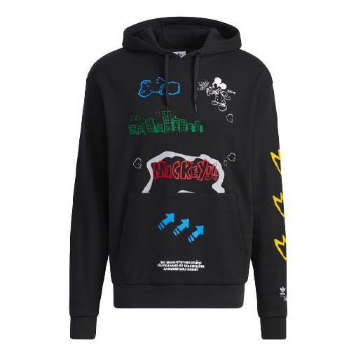 adidas originals Fangtastic Series Disney Mickey Printing Sports Pullover Black H37060