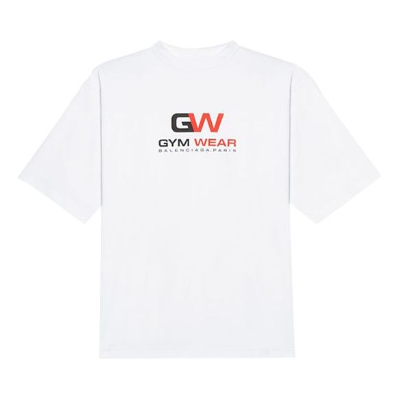 Balenciaga Gym Wear Loose Short Sleeve White 620941TIVD59000