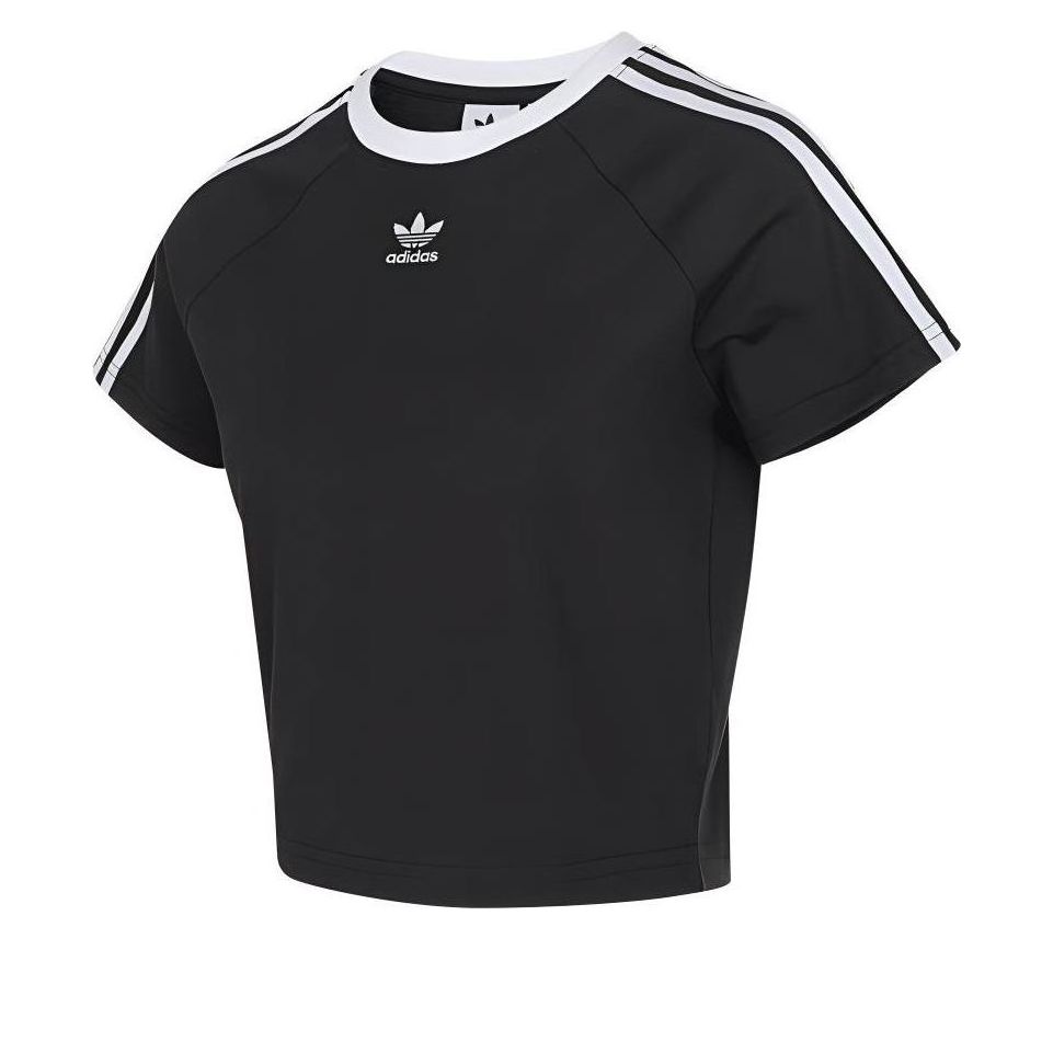 (WMNS) adidas Adicolor 3-Stripes Cali T-Shirt Asia Sizing 'Black White' JC8703