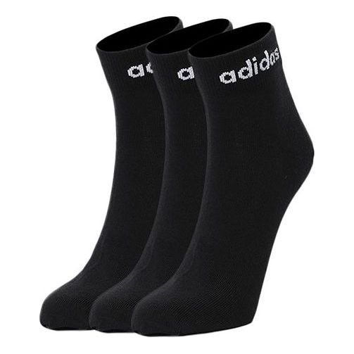 adidas neo Nc Ankle 3pp Logo Jacquard Sports Socks 3 Pairs Black GE6177