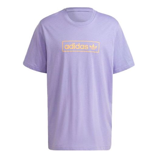 adidas originals Logo Printing Round Neck Short Sleeve Purple HB1819