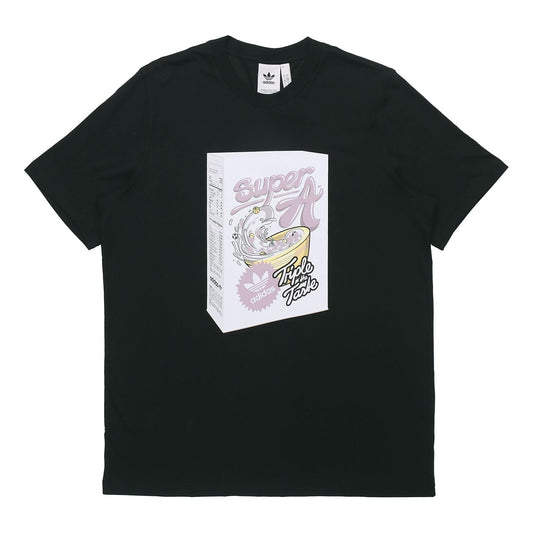 adidas originals Bodega Super A Printing Round Neck Short Sleeve Black ED7058