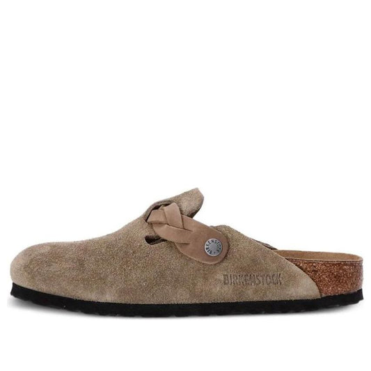 (WMNS) Birkenstock Boston Braided Suede Leather Sandals 'Taupe' 1026694