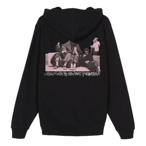 Stussy New Beat Hood Casual Printing Unisex Black 3923619