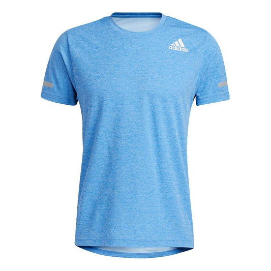 Men's adidas Elevate Train T Casual Breathable Training Sports Short Sleeve Sky Blue T-Shirt HF4204