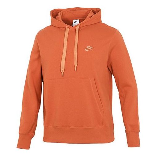 Men's Nike Sportswear French Terry Embroidered Logo Solid Color Orange Red DA0024-881