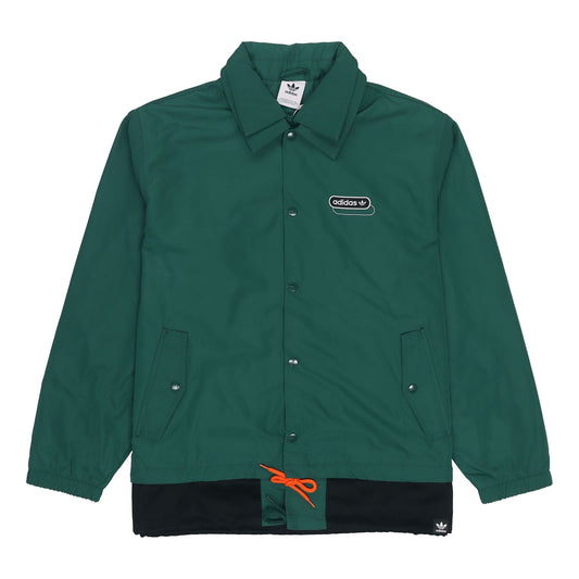 Men's adidas originals Mr Windbreaker Double Layer Lapel Polar Fleece logo Sports Jacket Forest Green HG7905
